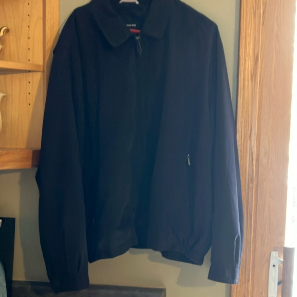 London Fog Black Microfiber Full Zip Bomber Windbreaker Golf Jacket XXL